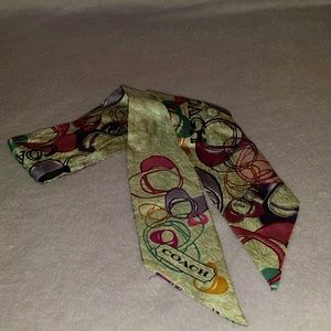 Coach poppy montage silk ponytail scarf